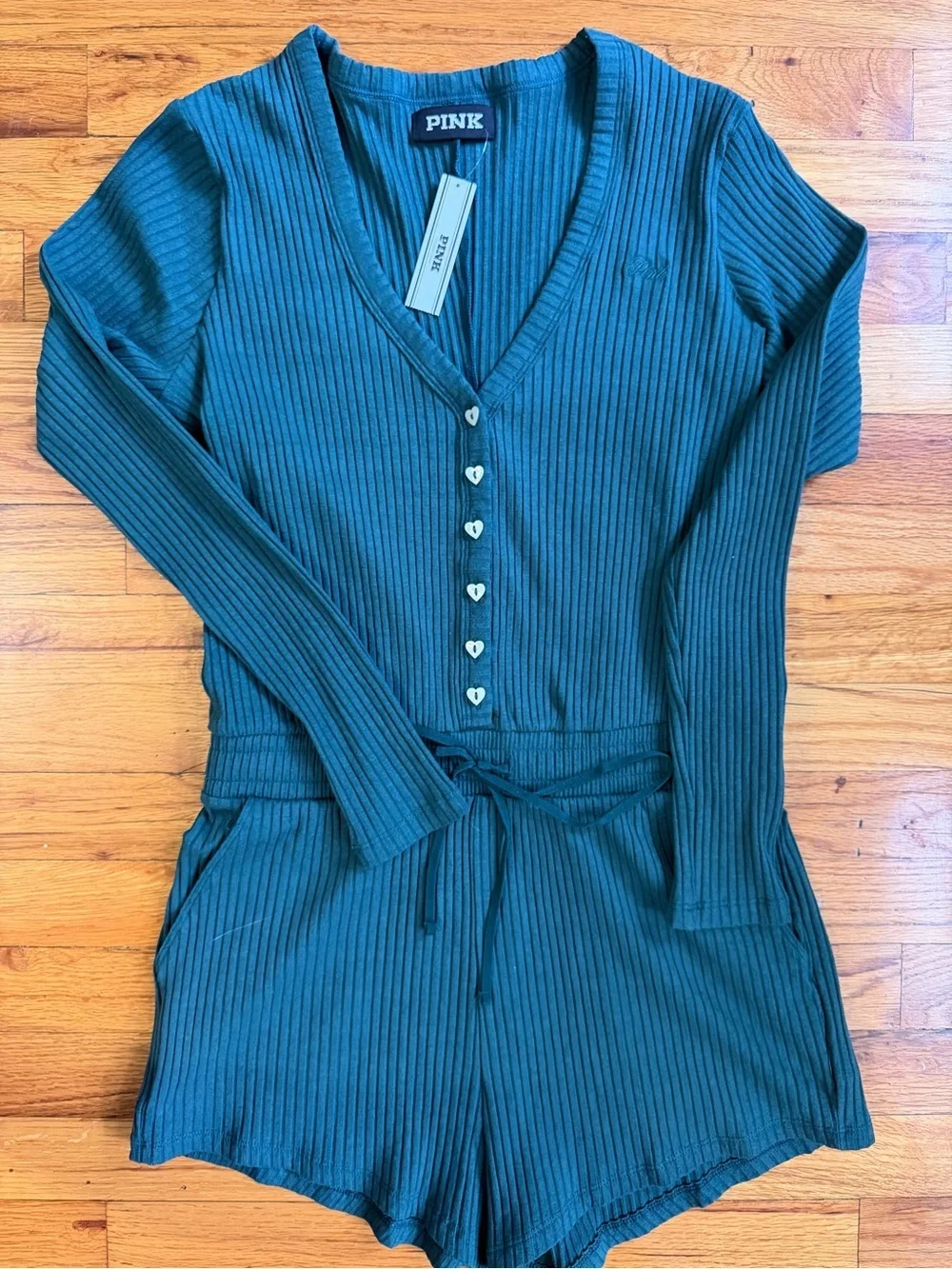NWT PINK by Victoria’s Secret Ribbed Romper – Size Small
